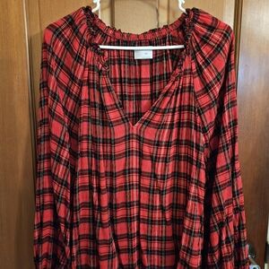 Old Navy Red and Black Plaid Shirt